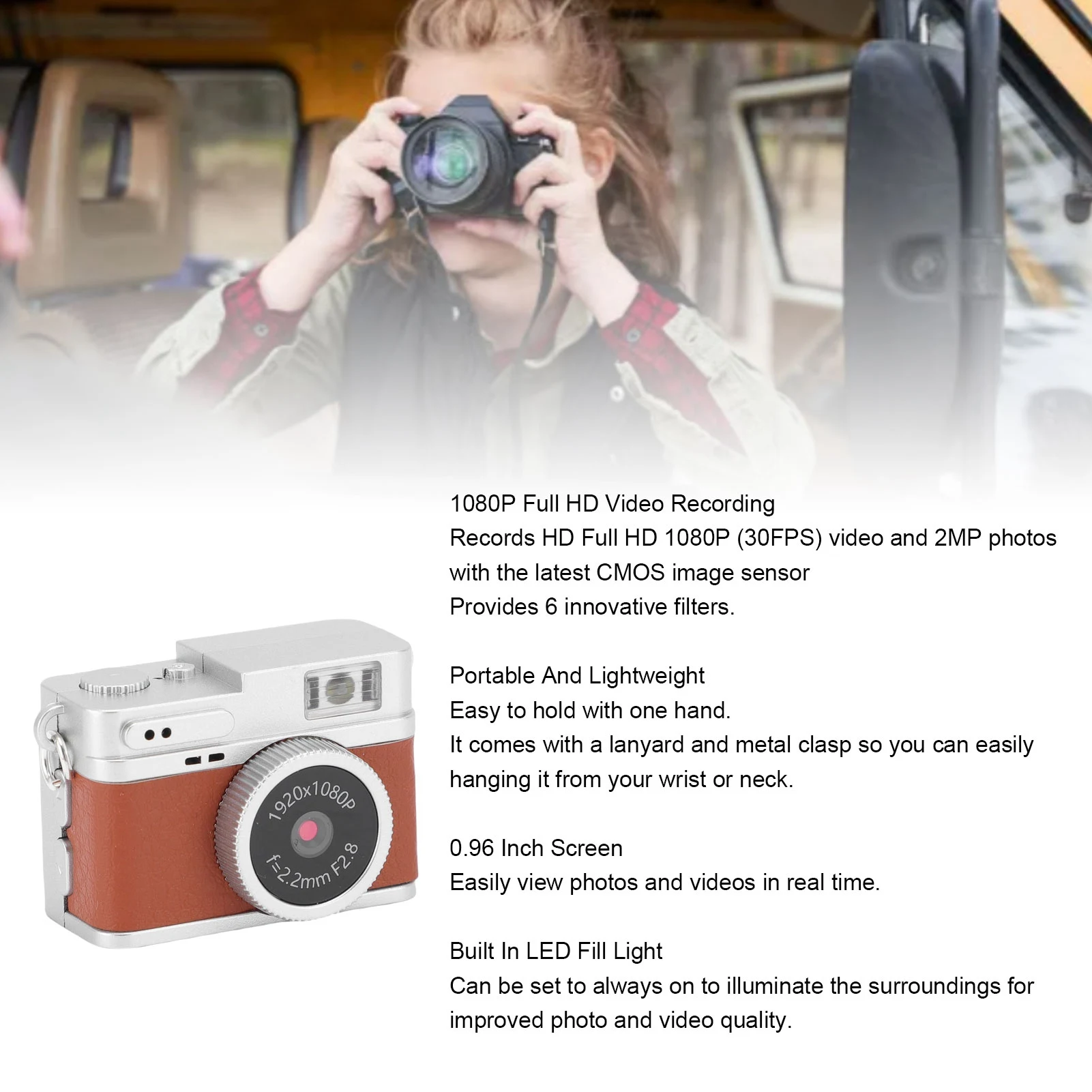 سلسلة المفاتيح مسجل فيديو 1080P 2MP 32GB بطاقة الذاكرة 0.96 بوصة شاشة ملونة كاميرا سلسلة المفاتيح الصغيرة مع سلسلة معلقة للسفر #3