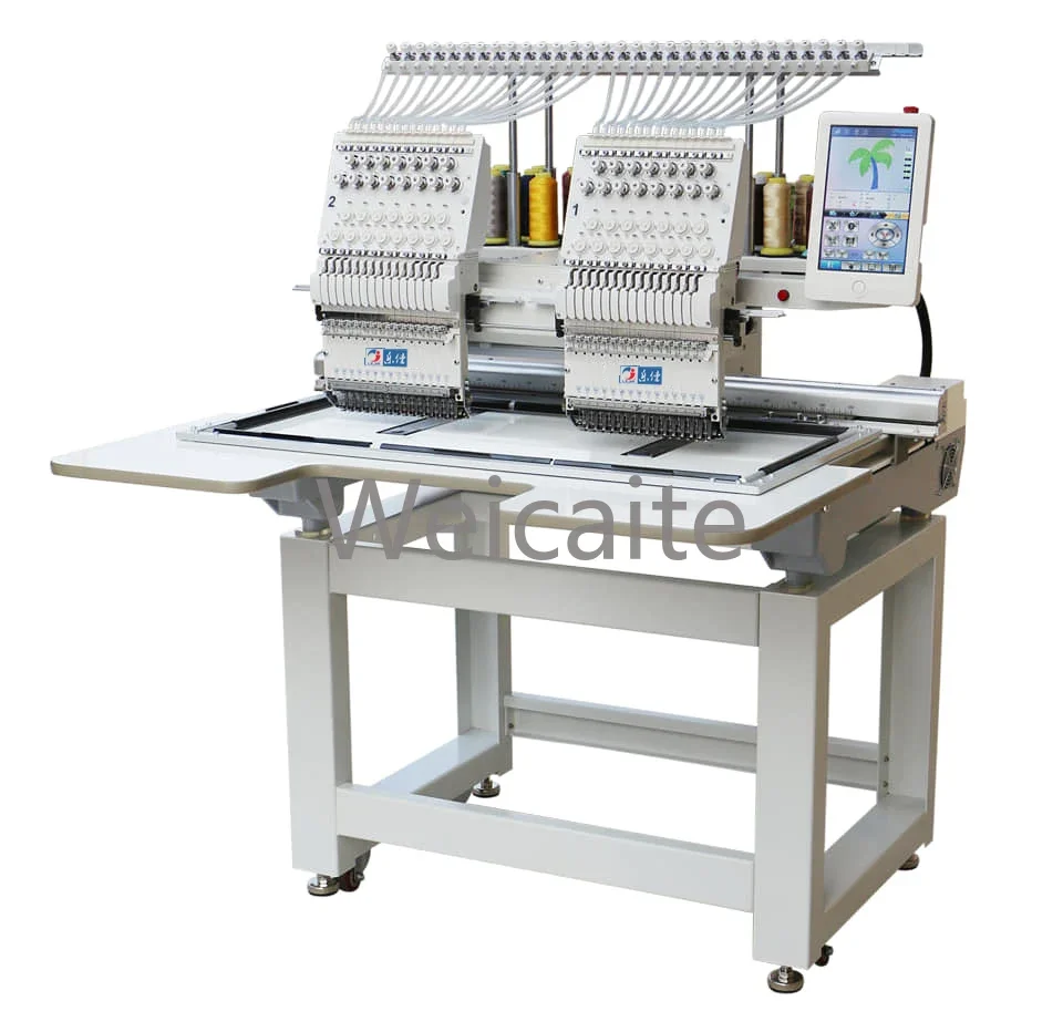 2 head flat/hat/ T shirt embroidery machine 3d embroidery machine price