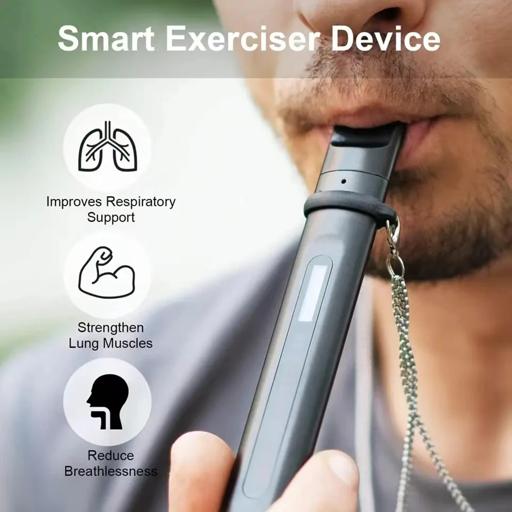 

High Quality Digital Breathing Exercise Device Lung Breath Trainer Portable Inspiratory and Expiratory Breath Training Device