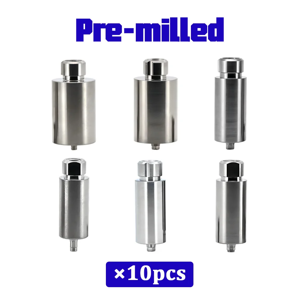 Dental Pre-milled Abutment Titanium Blank for Straumann Osstem Dentium Megagen CAD CAM Lab Milling Custom Abutment Blank 10pcs