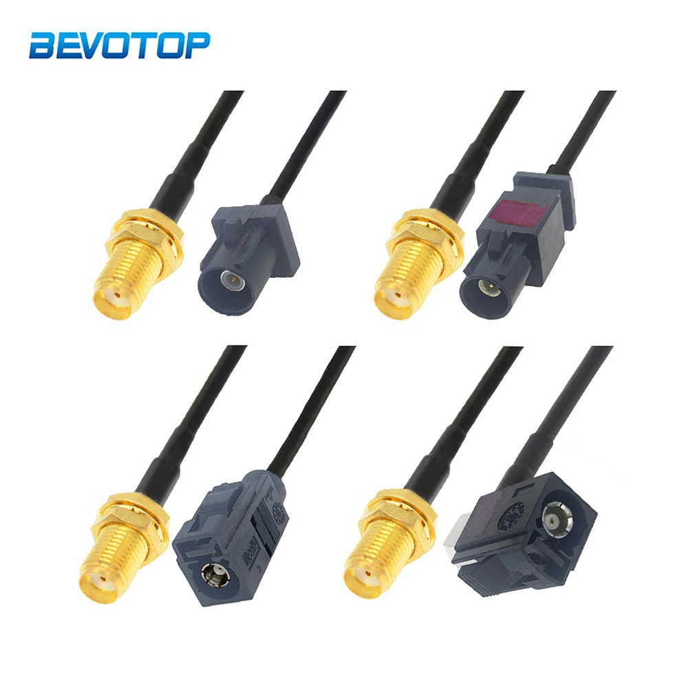 

Black Fakra A Male / Female to SMA Female RAL 9005 Jack RG174 RF Coaxial Cable Radio Extension Cord RF Pigtail Jumper Adapter