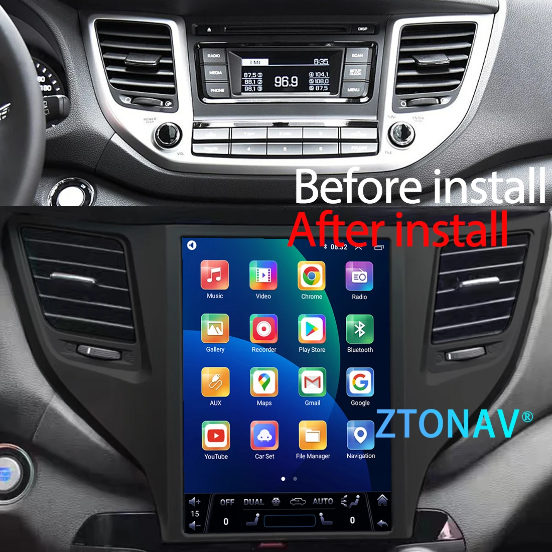 Car Stereo For Hyundai Tucson 2015 2016 2017 2018 Tesla Screen Radio Android Screen Car Media Player GPS Navi Auto Headunit