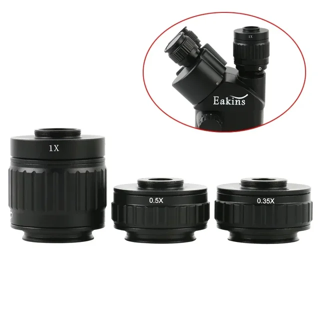 Adaptery C Mount Obiektyw 0,35X 0,5X 1X CTV do trójokularowego mikroskopu stereo 38MM Interfejs Microscopio Camera