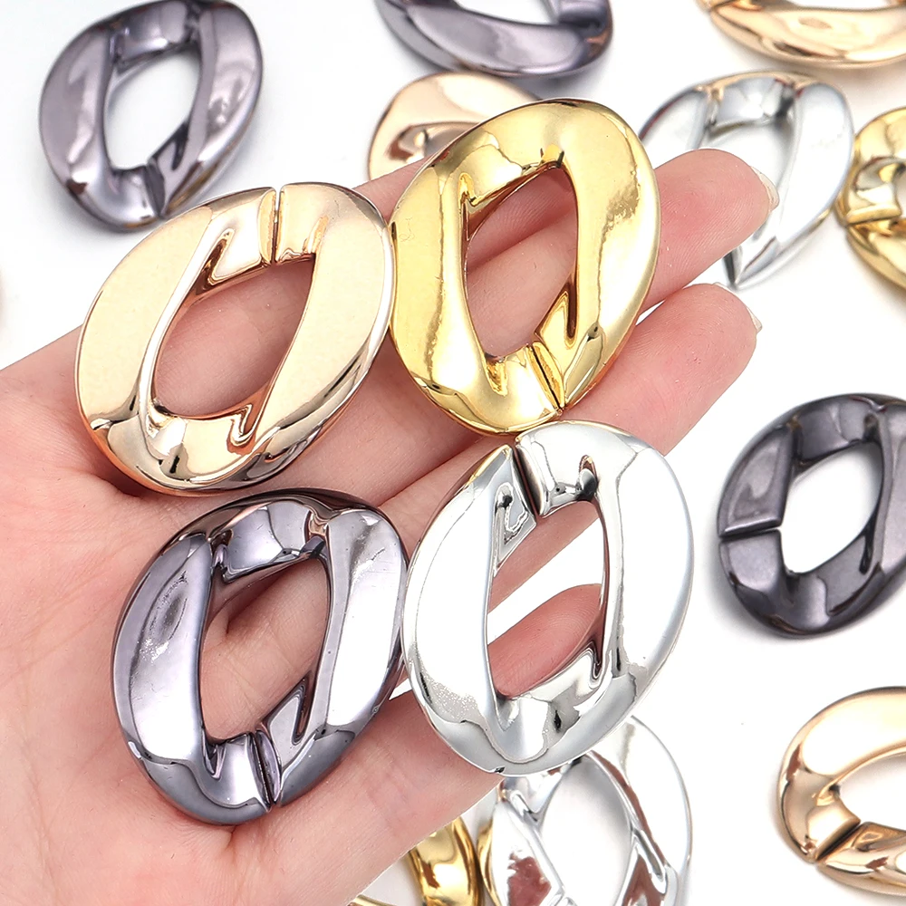 10 قطعة/الوحدة الاكريليك ربط سلسلة المشبك مطلية بالذهب الملتوية المفتوحة مشبك الخرز موصلات DIY بها بنفسك صنع المجوهرات قلادة سلاسل المفاتيح #5