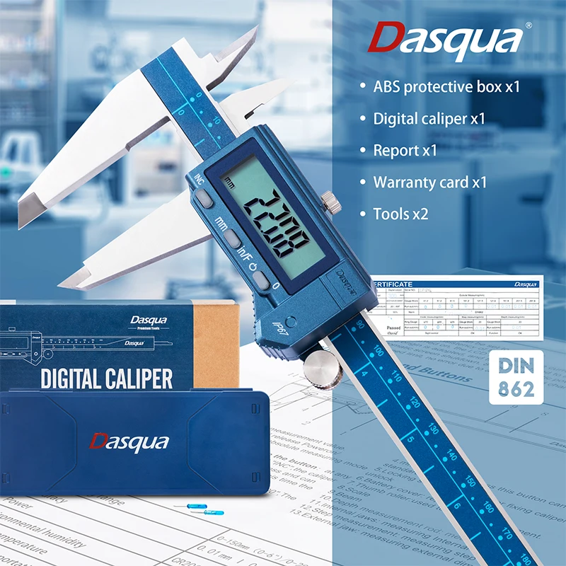 Stainless Steel Digital Caliper Range 0-300mm Accuracy 0.03mm Oil Proof IP Rating IP67 Digital Vernier Caliper