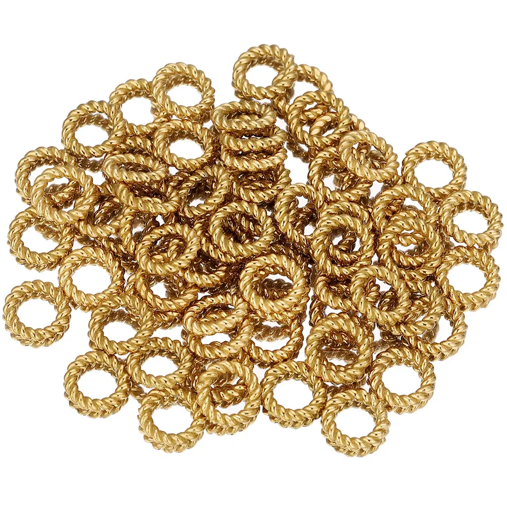 20pcs Stainless Steel Twist Rope Circle Connector Closed Jump Rings Split Ring Thick for DIY Jewelry Materials Making Supplies gallery 1