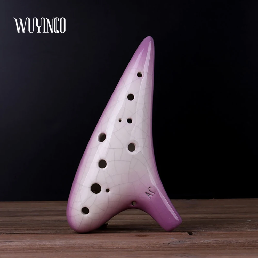 

WUYINCO Ocarina 12 Holes Alto C Tones Crackle Pattern Ceramic Gradient Flute Fluta Professional Instruments Chinese Tao