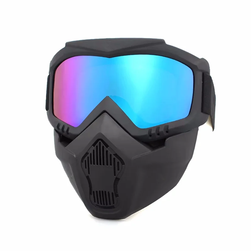 AliExpress Motorcycle Modular Mask Windproof Separable Goggles Mouth Filter Set For Motorcycle Shark Helmet Moto Casque Casco Capacete