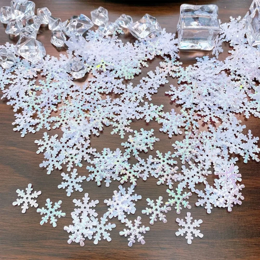 200PCS/300PCS Artificial Snowflakes Decor Christmas Decorations For DIY Handmade Home Xmas Wedding Decor Material Home Decor