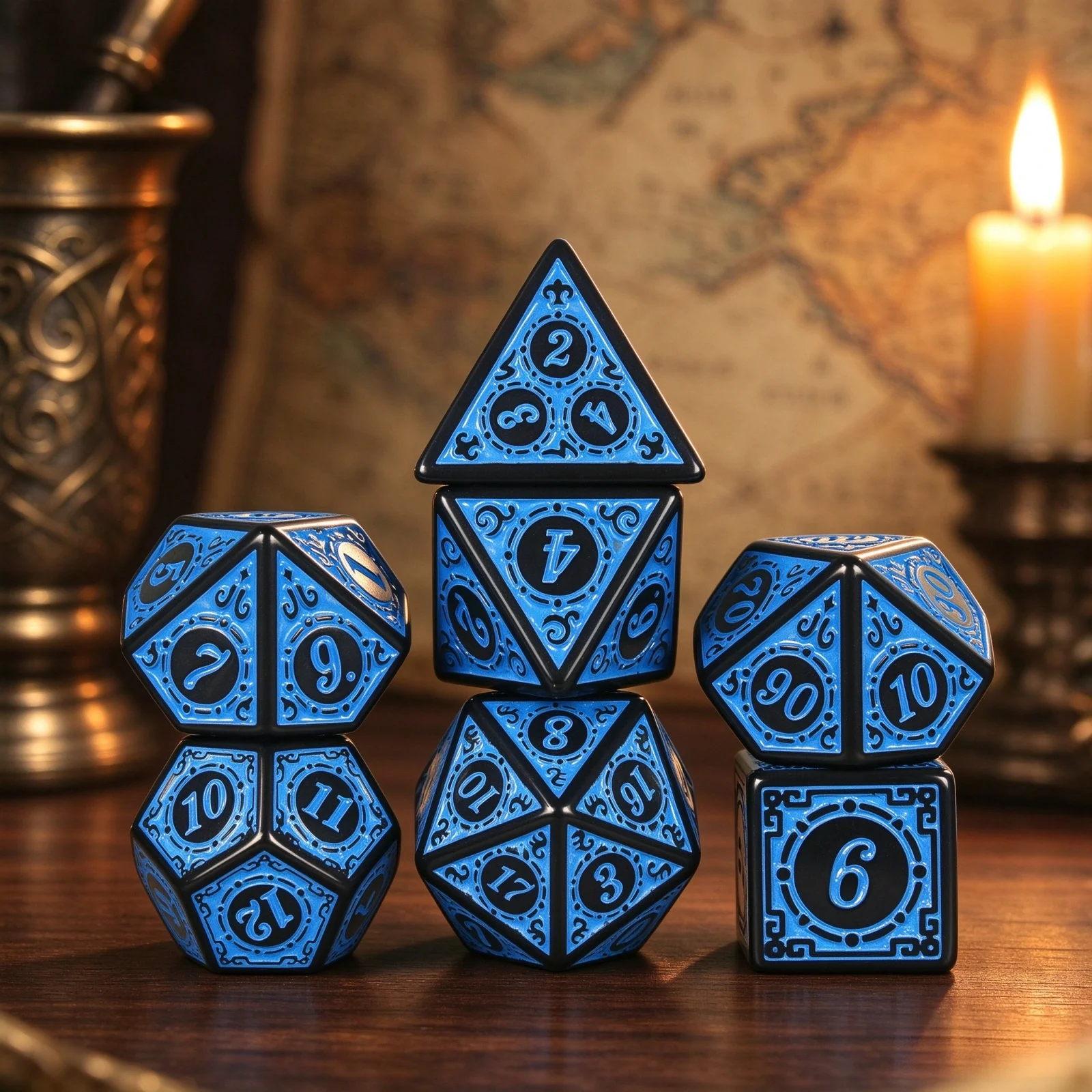 7pcs Polyhedral Dice D4-D20 DND Dice Vintage Style for Entertainment Tabletop Game TRPG DND