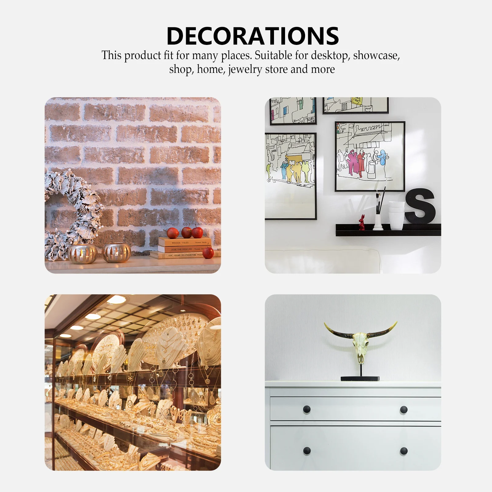 

1Pcs Metal Necklace Display Stand Jewelry Organizer Solid Rings Holder Bracelets Watch Rack Decorative Storage Shelf