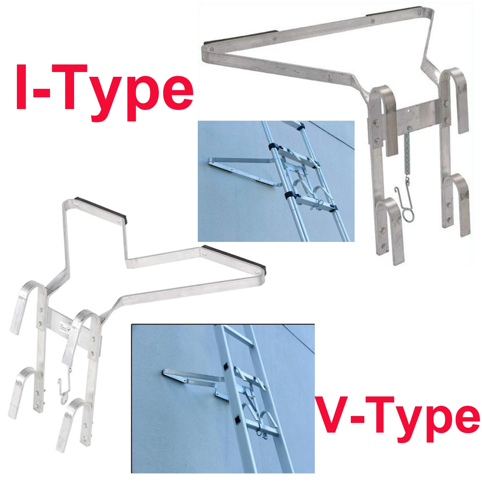 Heavy Duty V Or I Shape Ladder Stand Off/Ladder Stay, Fits Universal Ladder Ladders Accessory