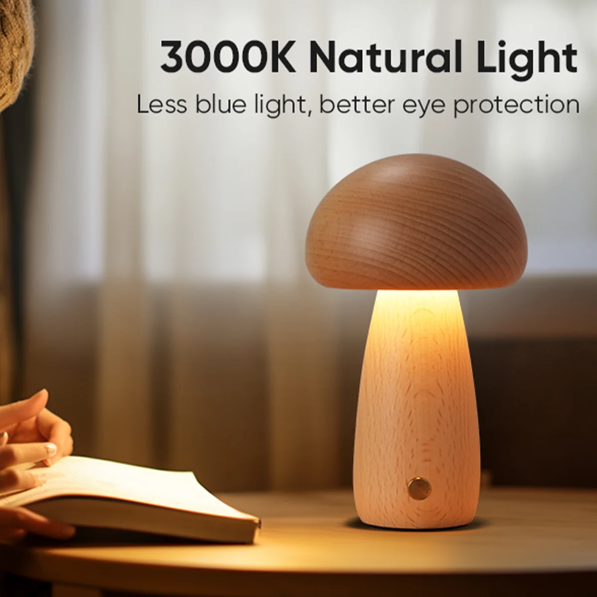 โคมไฟรูปเห็ดทำจากไม้ โคมไฟตั้ง - Mushroom Table Lamp บทวิจารณ์และราคา