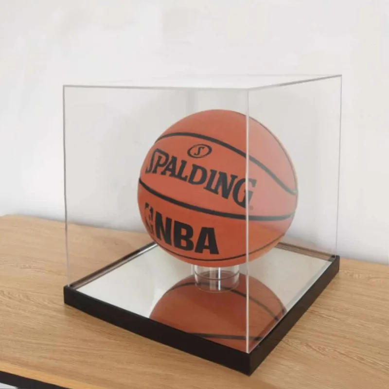 Transparent Acrylic Basketball Display Box, Dust Proof Cover , Volleyball Signature, Sealed Collection, Storage Box