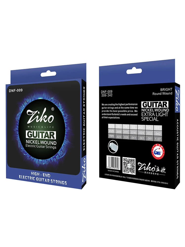 Ziko DNF-009 Elektrische Gitaarsnaren Stalen Kern Nikkel Gewonden Gitaarsnaren Spelen Echte Heavy Metal Rock Gitaaraccessoires