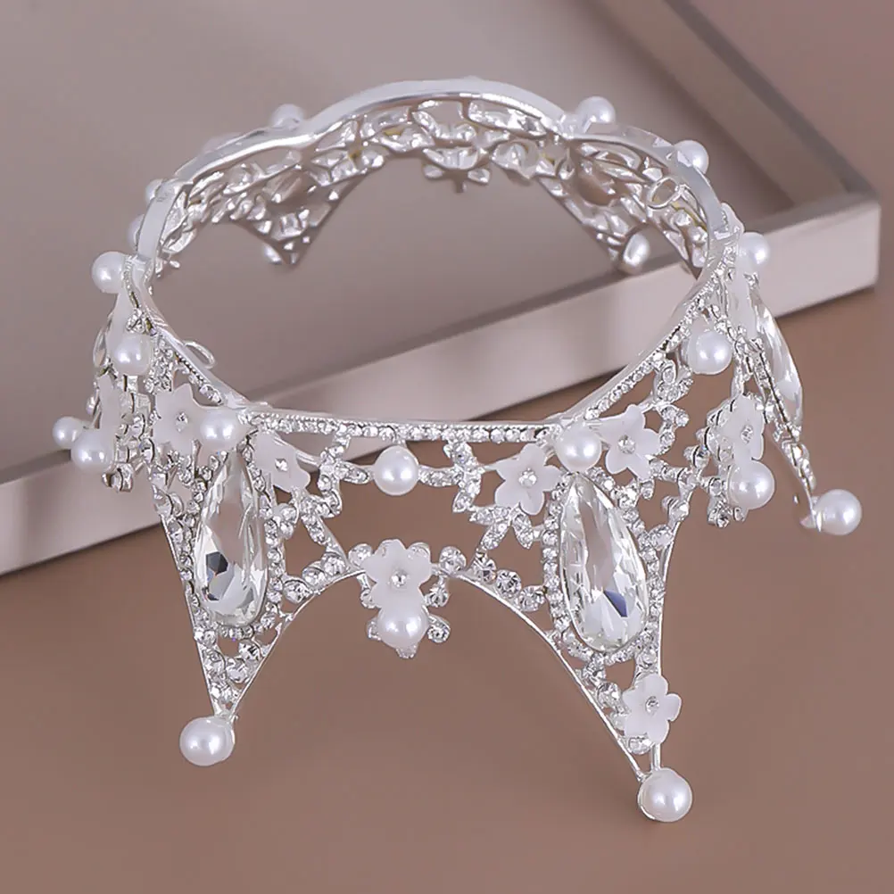 

Rhinestone Headb Jeweled Tiara Elegant Crown Bridal Hair Accessories Wedding Bridesmaid Pearl Rhinestone Baroque