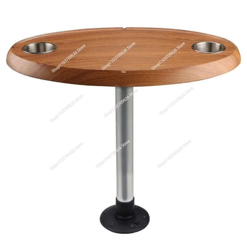 

Stainless Yacht Tea Table Round Coffee Table, Adjustable Tabletop Stand Base