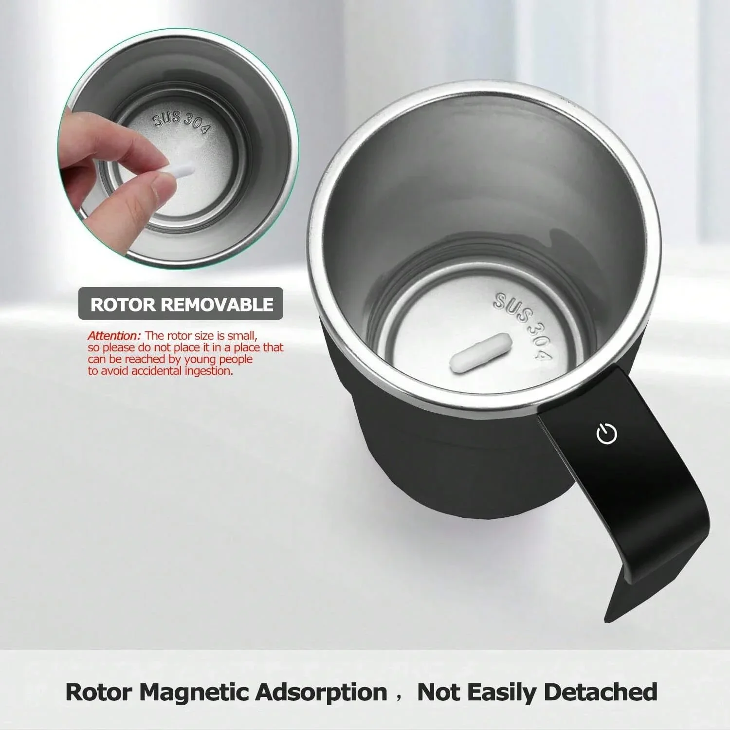 New USB Rechargeable Automatic Magnetic Cup Electric Coffee Milk Self Mixing Mug Home IP67 Waterproof Food Safe 380ML Coffee Mug