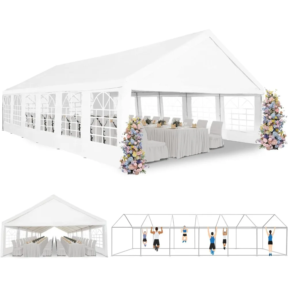 

Party Tent 20X40ft Heavy Duty Large Outdoor Canopy White Event Shelter Gazebo Carport for Parties Wedding