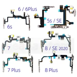 Aiinant Pulsanti di accensione e volume Cavo flessibile per torcia elettrica per iPhone 5s SE 6s 7 8 Plus SE 2016 2020 Parti del telefono