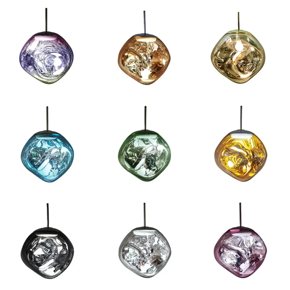 Nordic Lava Glass Pendant Light Modern Led Chandeliers for Living Room Lustre Home Decor Indoor Hanging Lamps Light Fixture