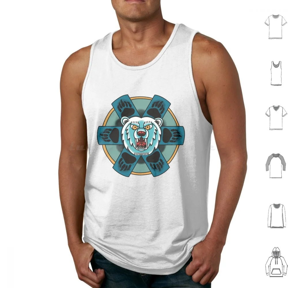 Battletech Ghost Bear American Traditional Tattoo No Text Tank Tops Print Cotton Battletech Bear Mwo Ghost Bear Battlemech