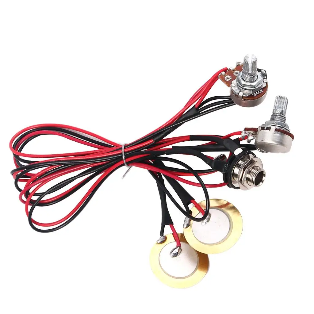 1 Set Copper Guitars Circuit Wiring Harness Kit B500K A500K Potentiometers