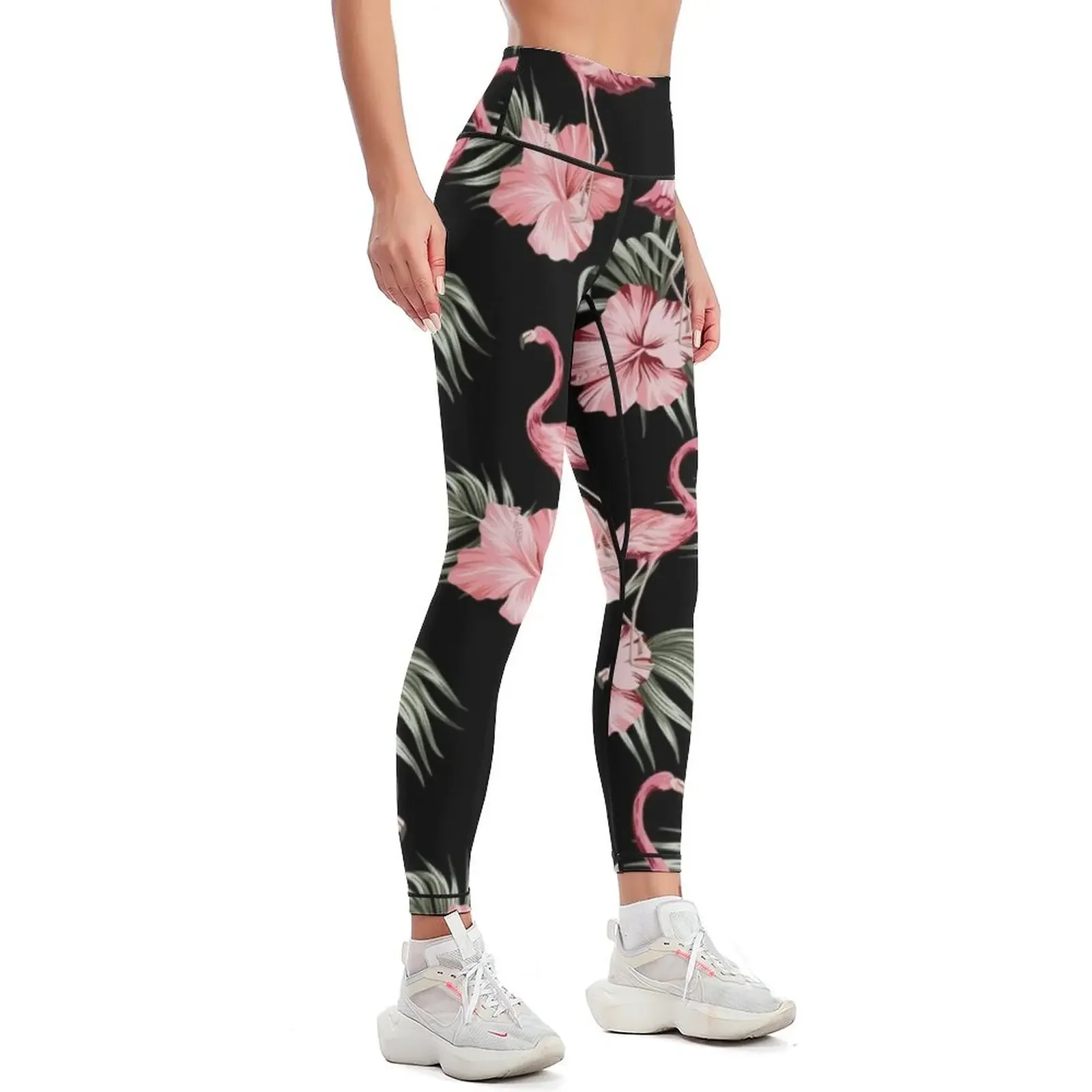 Flamingo Hibiscus Flowers Leggings jogging pants sports shirts gym Womens Leggings