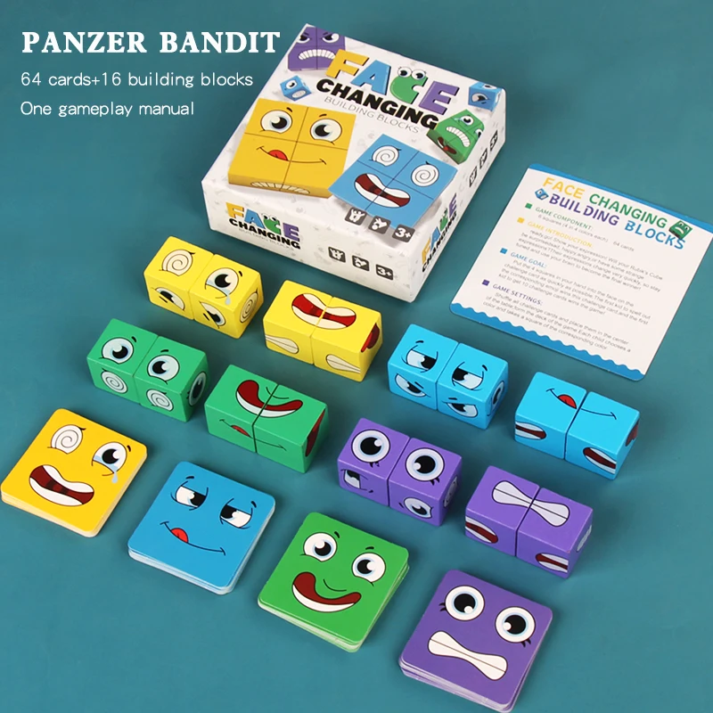 Детская развивающая игрушка Кубик Рубика, меняющая лицо, игрушка-головоломка Кубик Рубика. Игра взаимодействия родителей и детей.