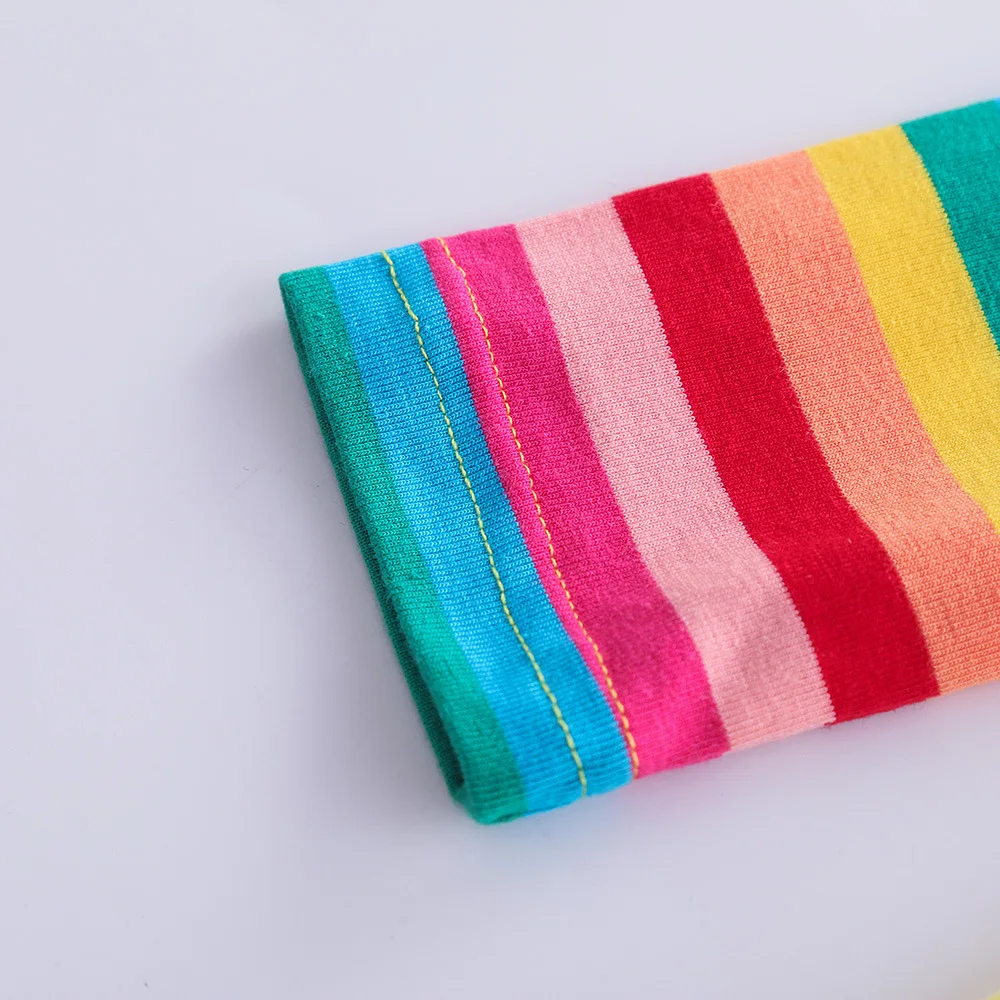 Langärmliges Einhornkleid für Mädchen, Herbststickerei, zwei Taschen, Regenbogenärmel, 81035 – Detail 29