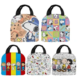 Snoopy torby na Lunch kreskówka folia aluminiowa worek ryżu posiłek pojemnik na lód opakowanie Anime mody studentów Bento torebka na Lunch prezent urodzinowy dla dzieci