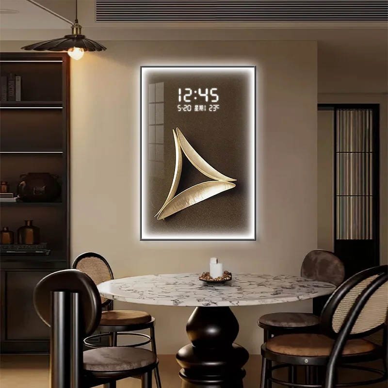 Living Room Wall Clock Design Temperature Date Bathroom Luxury Large Display light Digital Clock Bedroom Modern Home Decoration