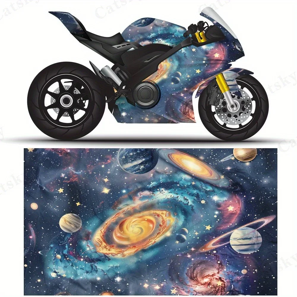 Colorful galaxies PVC material self-adhesive waterproof motorcycle car sticker, paste firm and anti-wear, waterproof and sun-res