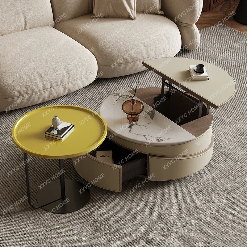 Table basse relevable, table d'appoint, combinaison légère, luxe, haut de gamme, design, taille dalle de roche