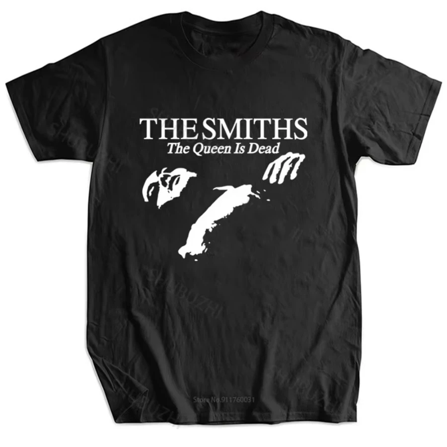 Ladies' Pure Cotton T-shirt Top Smith Band 'Queen Is Dead' - T-shirt, 1980s Independent Style, Round Neck Women's T-shirt