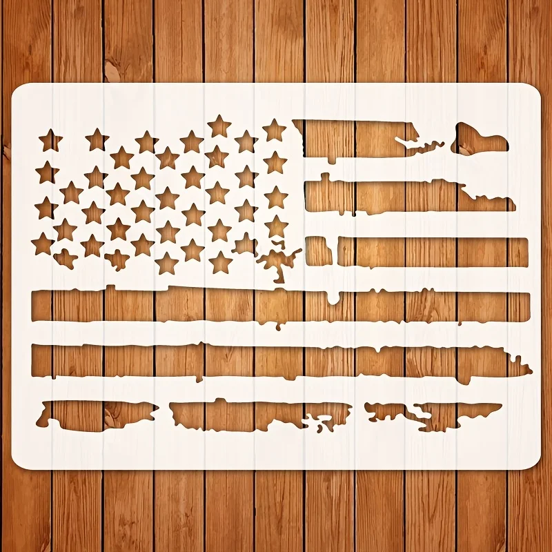 A4 29 *21cm American flag DIY Stencils Wall Painting Scrapbo