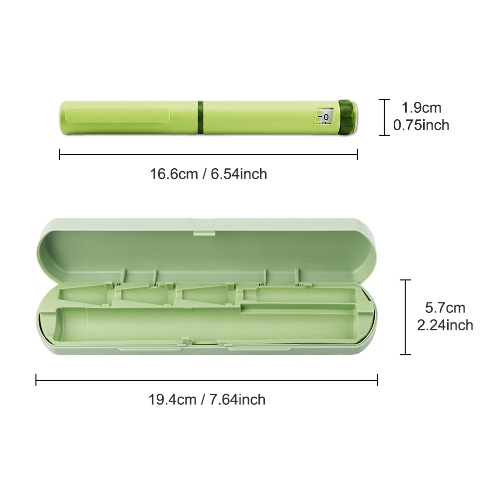 Reusable Diabetic Insulin Injection Pen, Adjustable Insulin Injector with Plastic Storage Case,  Peptide Magic Pen Travel Home