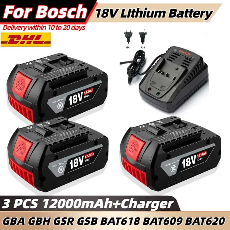 

NEW For BOSCH Authentic 18V 10Ah LITHIUM-ION BATTERY GBA 18V 10Ah 18V Professional GBA GSR GSB BAT618 BAT609 w/Fuel Guage
