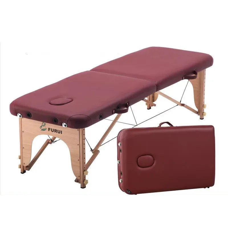 Portable Face Wooden Massage Bed Folding Tattoo Spa Ear Cleaning Massage Table Physiotherapy Lit Pliant Beauty Furniture