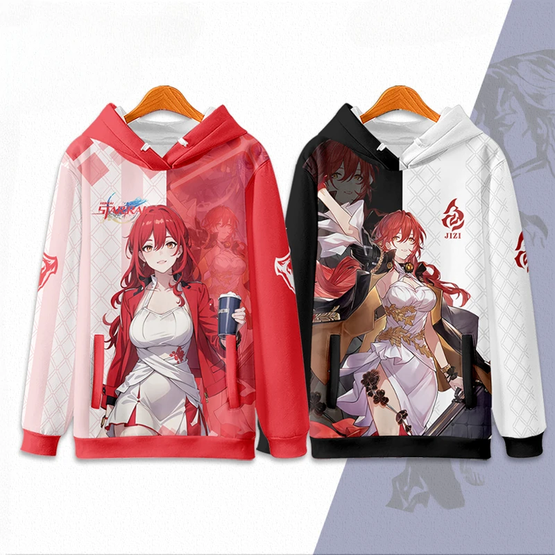 Honkai Star Rail Himeko Cosplay Hoodie para homens e mulheres, moletom Harajuku, streetwear, pulôver Hip Hop, jaqueta com capuz, agasalho masculino