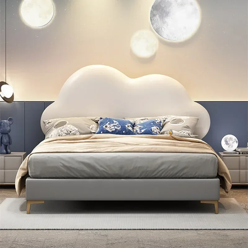 Light luxury ins Internet celebrity small apartment children's bed French cloud single simple modern princess bed