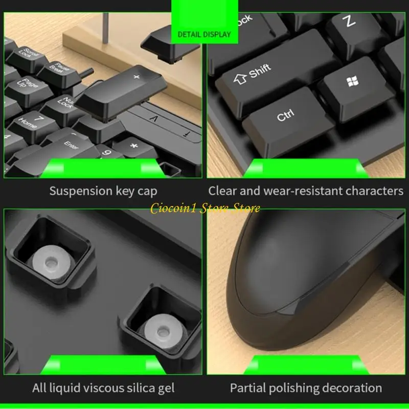 A3PC Mechanical Gaming Keyboard and Mouse USB Corded Computer Keyboard Mouse Combo
