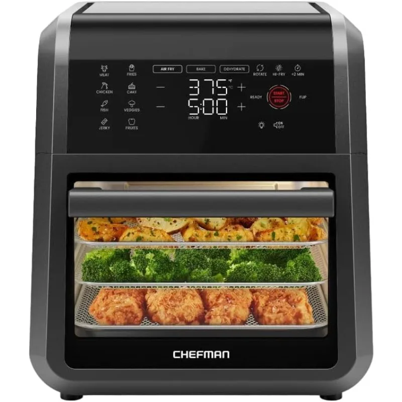 CHEFMAN Small Air Fryer Healthy Cooking,3.6Qt,Nonstick,User Friendly and Dual Control Temperature,w/60 Minute Timer&Auto Shutoff