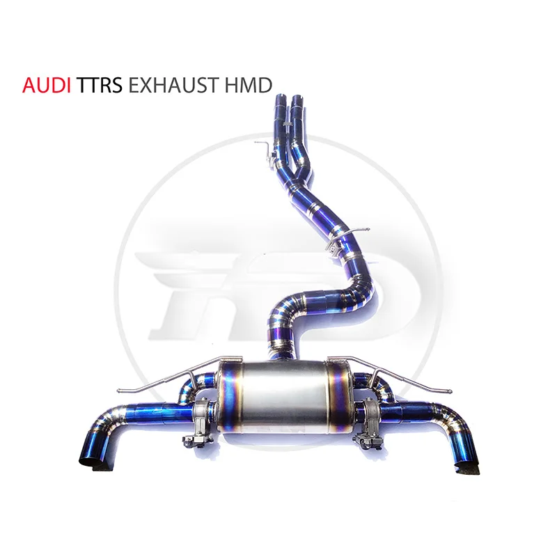 HMD Titanium Alloy Exhaust Pipe Manifold Downpipe for Audi TTRS Muffler With Electronic Valve Car Accessories