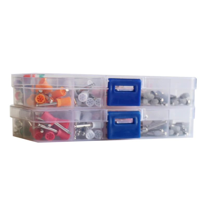 100Pcs Dental Mixing Polishing Brush Cups Flat/Sharp End Stainless Steel Set