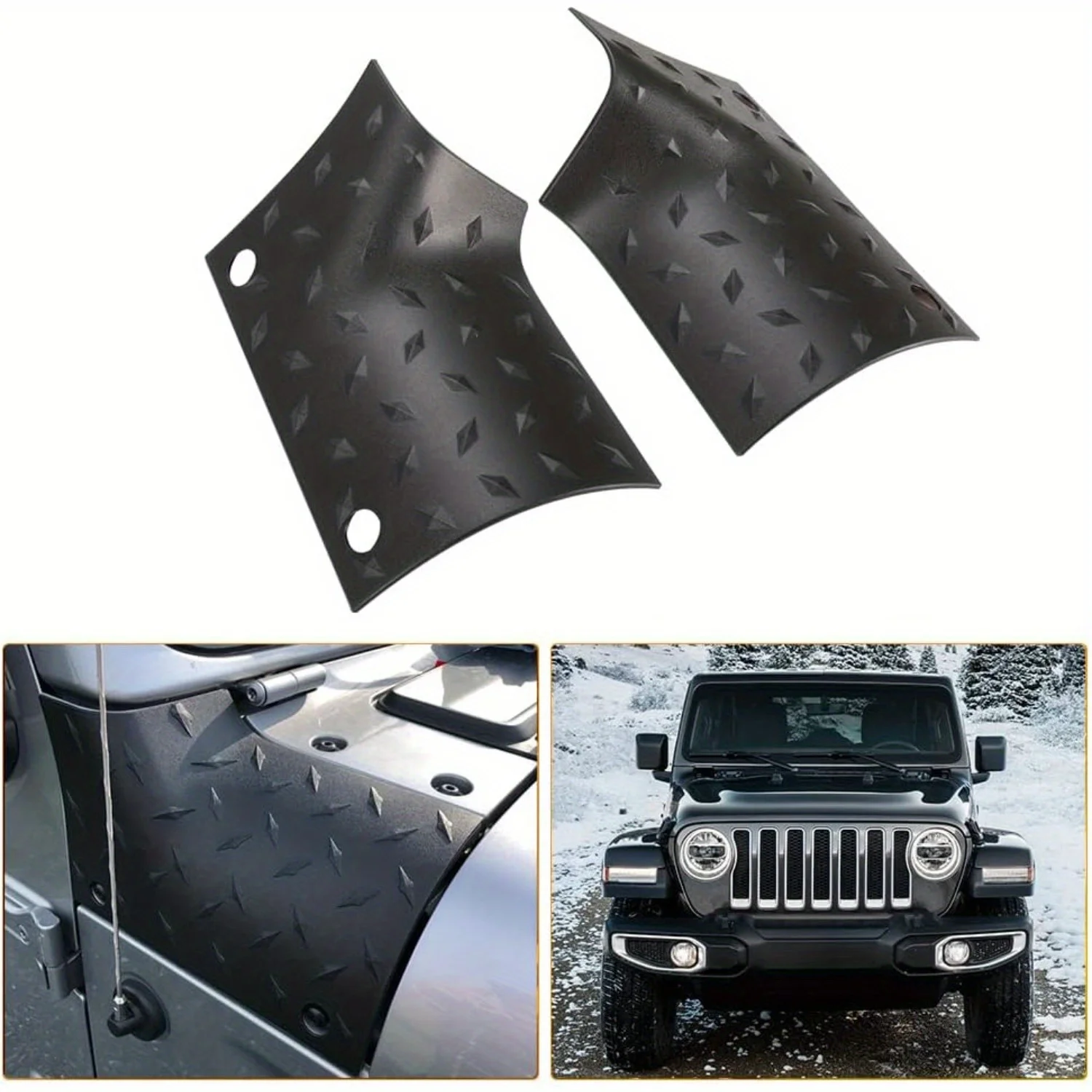 

Durable Outer Cowl Covers for Jeep Wrangler JL 2018-2024 and Gladiator JT Sahara Sport Rubicon Black JL JT Exterior Accessories