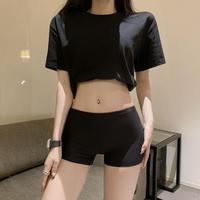 Women Safety Pants High Elasticity Solid Color Ice Silk Seamless Anti-exposure Mid Waist Quick Dry Mini Skirt Inner Shorts Yoga