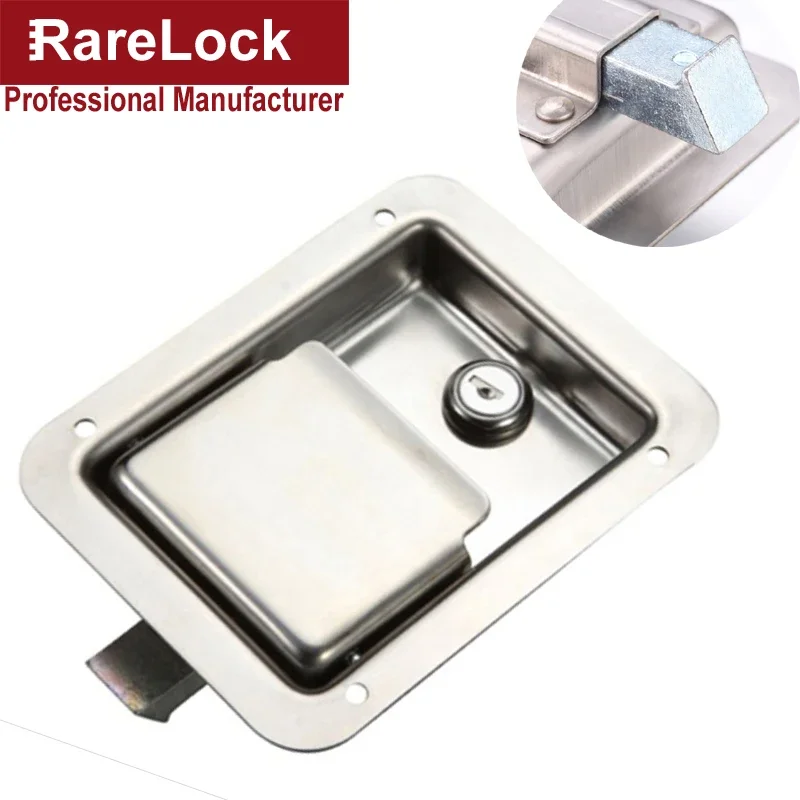 Stainless Handle Cabinet Door Lock with Key for Truck Bus Car Trunk Boat Outdoor Cabinet Box Accessories Rarelock MS221 G1