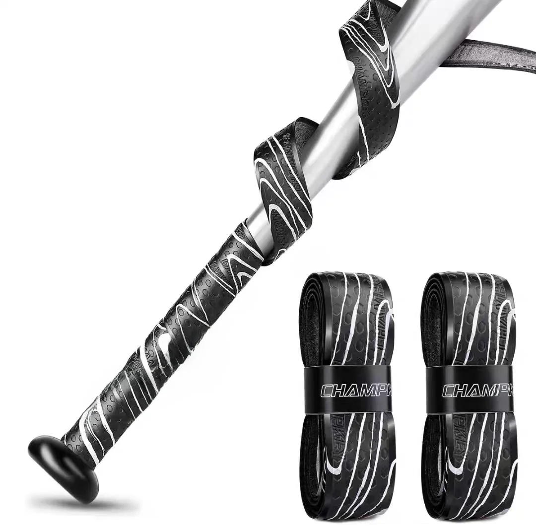 Durable Baseball Bat Grip Handle with Wrist Strap Professional Shock Absorption Camouflage Wear Resistant Pure Color Bat Tape