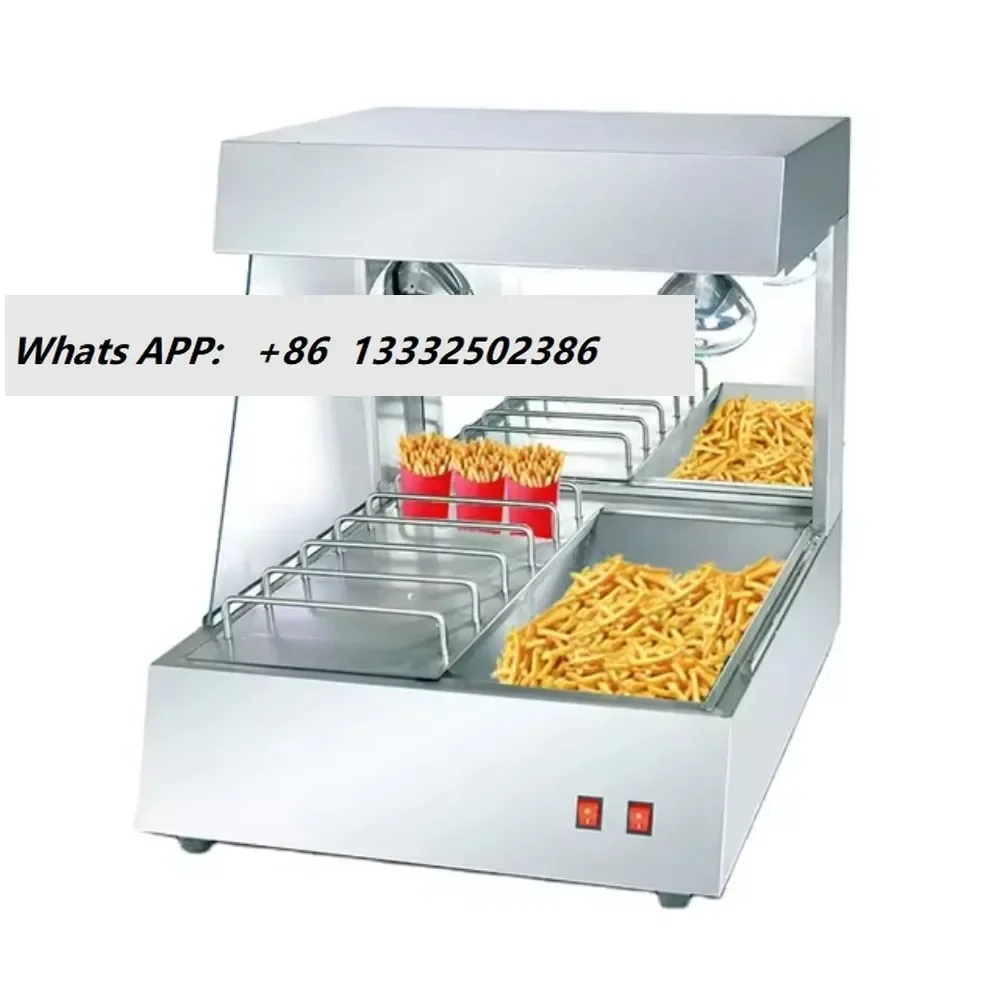 

Stainless Steel Countertop Chip Heater Commercial LED Fried Food Warmer, French Fries/Nachos, Fast Heat, Easy Clean, Restaurant